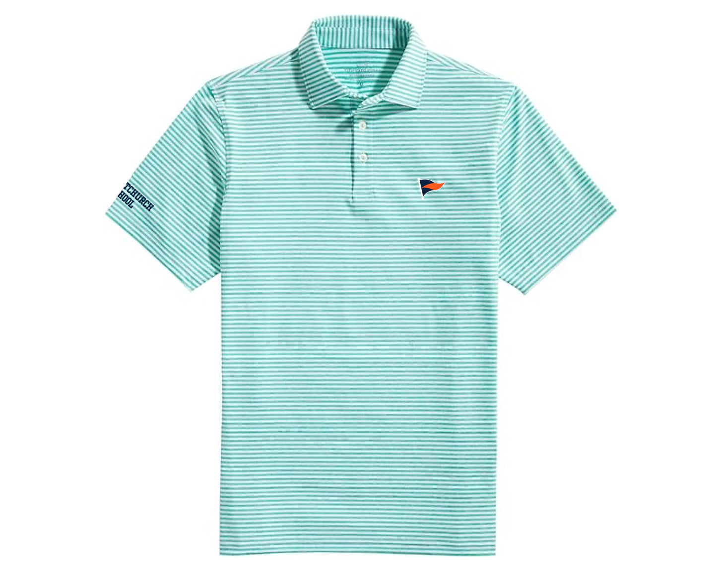 Vineyard Vines Men's Blank Heathered Winstead Stripe Sankaty Polo embroidered