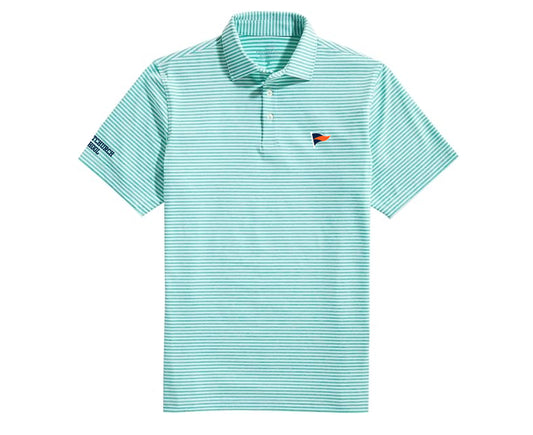 Vineyard Vines Men's Blank Heathered Winstead Stripe Sankaty Polo embroidered